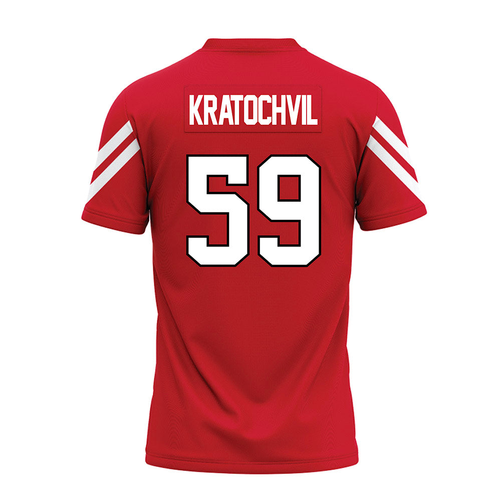 Marist - NCAA Football : James Kratochvil - Red Premium Football Jersey-1