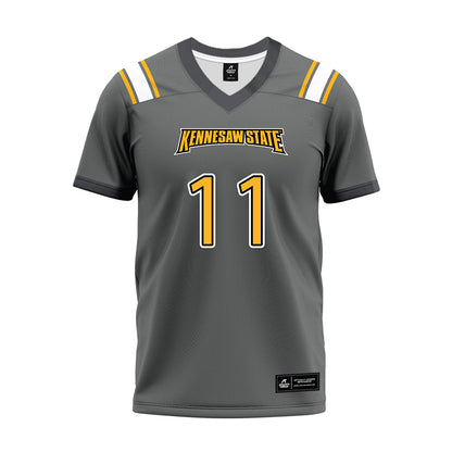Kennesaw - NCAA Football : Preston Clemmer - Dark Grey Premium Football Jersey-0