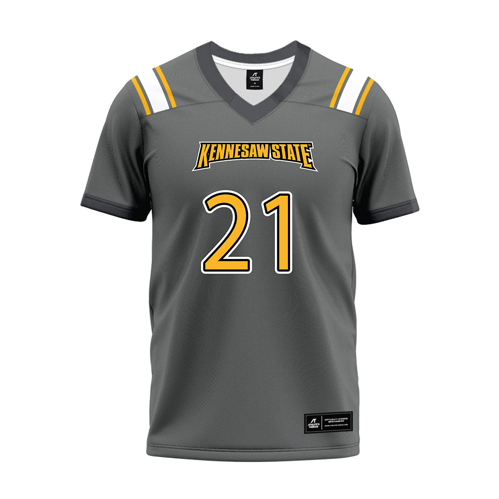 Kennesaw - NCAA Football : Triston Morgan - Dark Grey Premium Football Jersey-0