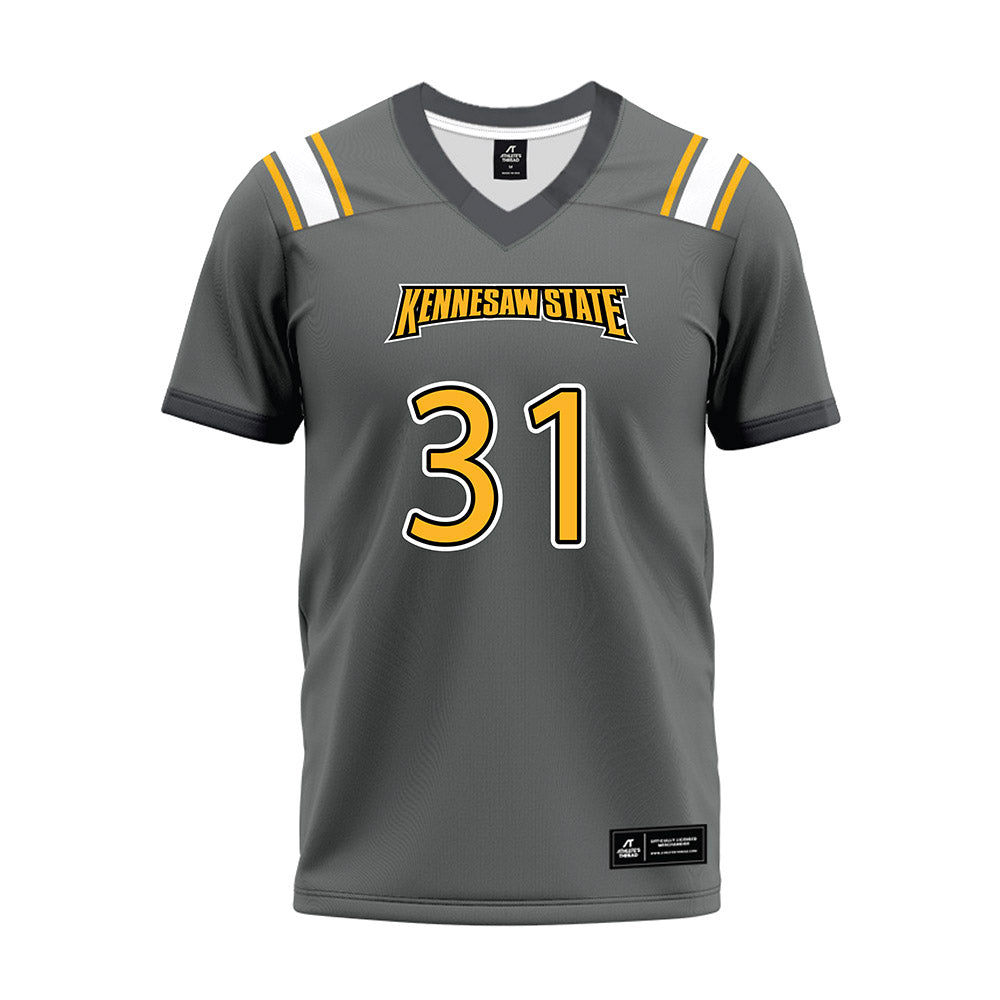 Kennesaw - NCAA Football : Kai Russell - Dark Grey Premium Football Jersey-0