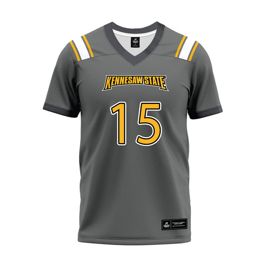 Kennesaw - NCAA Football : Devin Morgan - Dark Grey Premium Football Jersey-0