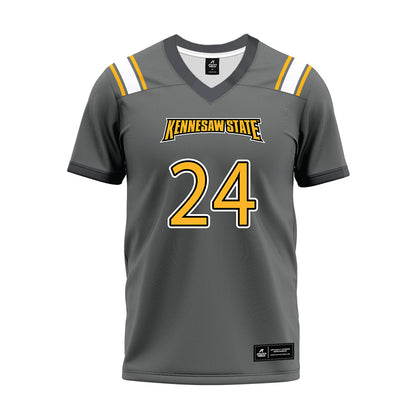Kennesaw - NCAA Football : Alan Woods - Dark Grey Premium Football Jersey-0