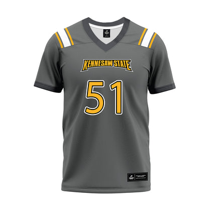 Kennesaw - NCAA Football : Michael Wallace - Dark Grey Premium Football Jersey-0