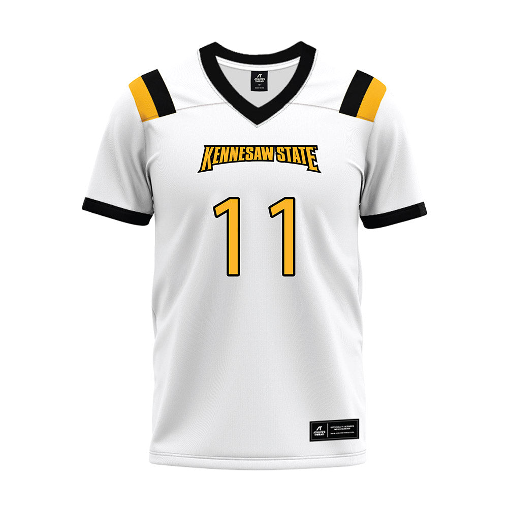 Kennesaw - NCAA Football : Preston Clemmer - White Premium Football Jersey-0