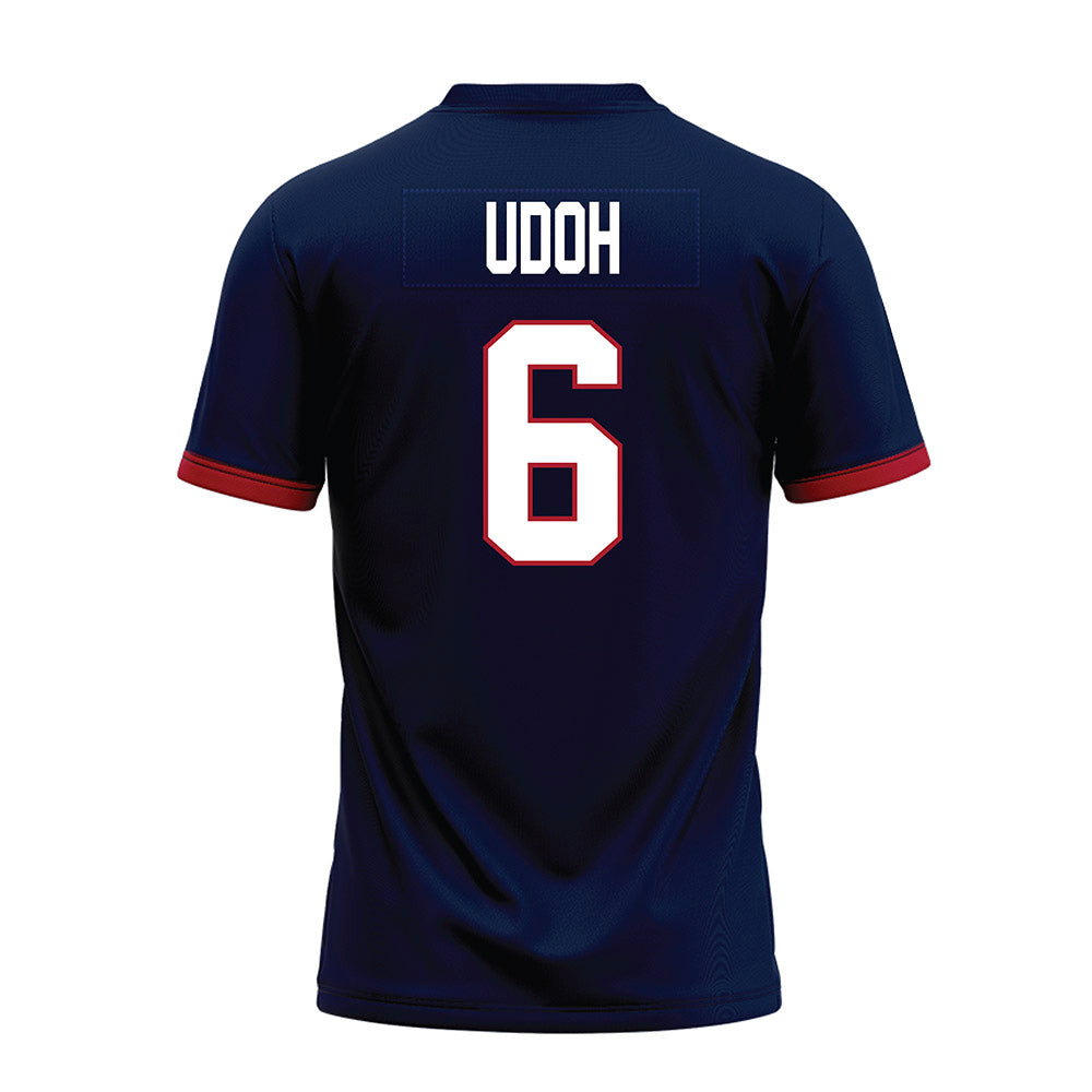 Liberty - NCAA Football : Kanye Udoh - Navy Premium Football Jersey-1