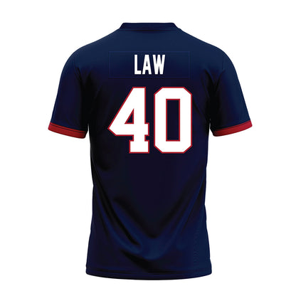 Liberty - NCAA Football : Christopher Law - Navy Premium Football Jersey-1