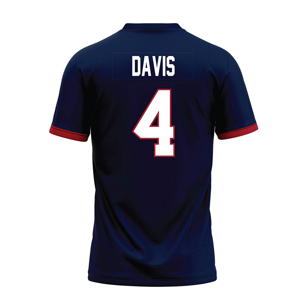 Liberty - NCAA Football : Kam Davis - Navy Premium Football Jersey-1