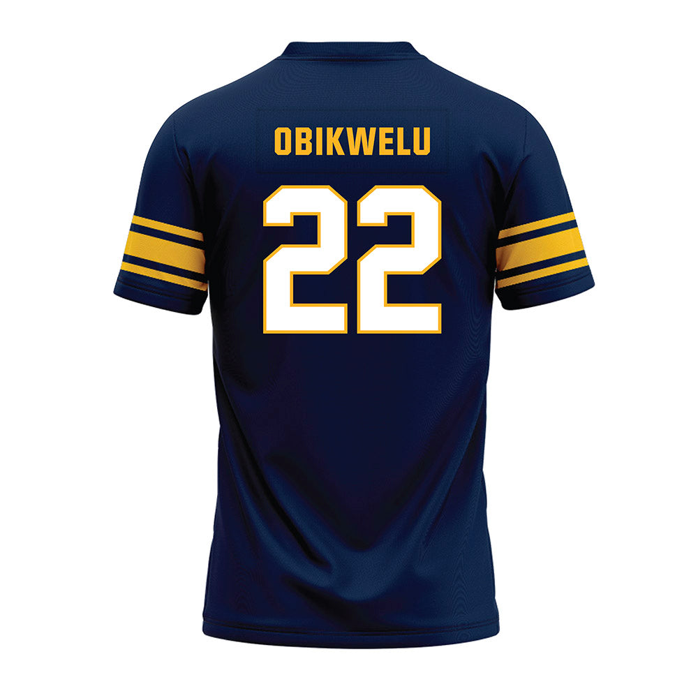 UW Eau Claire - NCAA Football : KJ Obikwelu - Navy Premium Football Jersey-1