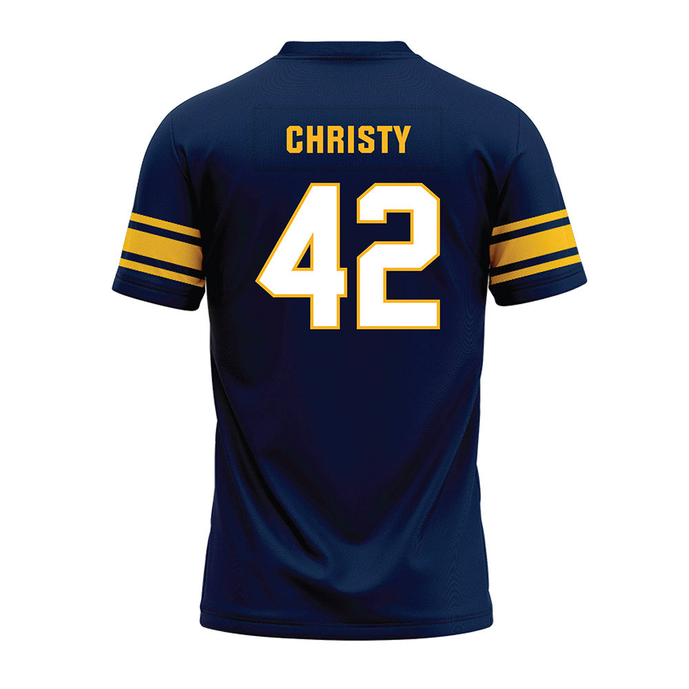 UW Eau Claire - NCAA Football : Carter Christy - Navy Premium Football Jersey-1