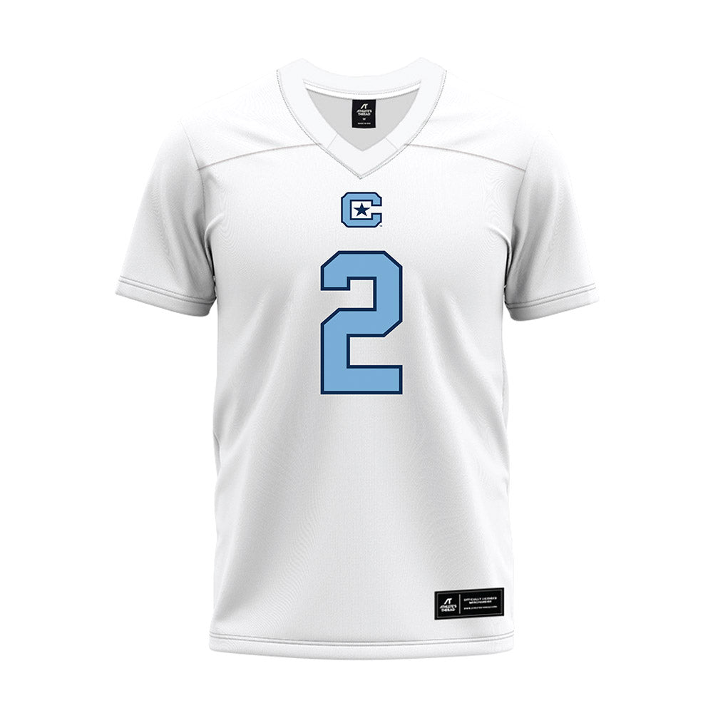 The Citadel - NCAA Football : Zyion Brown - White Premium Football Jersey-0
