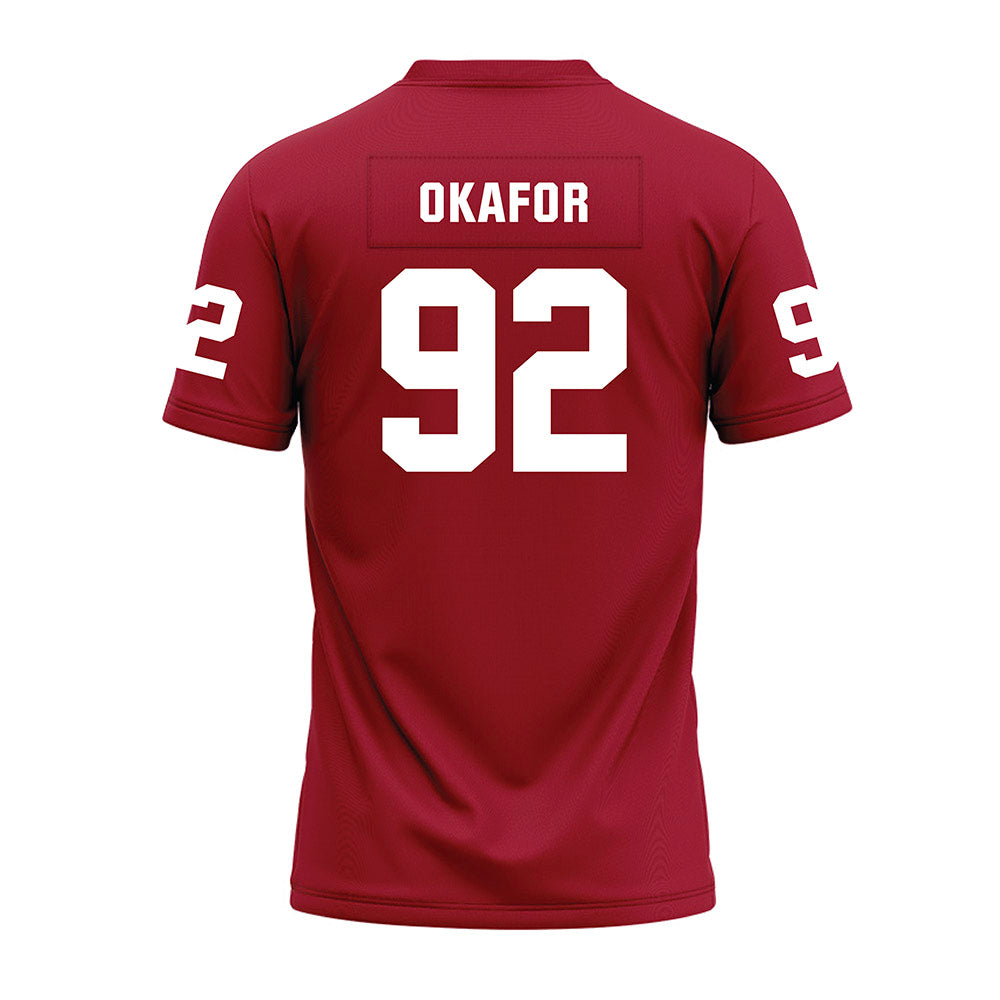 WSU - NCAA Football : Ike Okafor - Cardinal Premium Football Jersey-1