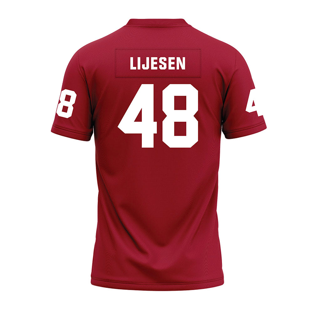 WSU - NCAA Football : Joshua Lijesen - Cardinal Premium Football Jersey-1