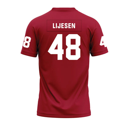 WSU - NCAA Football : Joshua Lijesen - Cardinal Premium Football Jersey-1