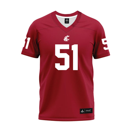 WSU - NCAA Football : Lolo Taaga - Cardinal Premium Football Jersey-0