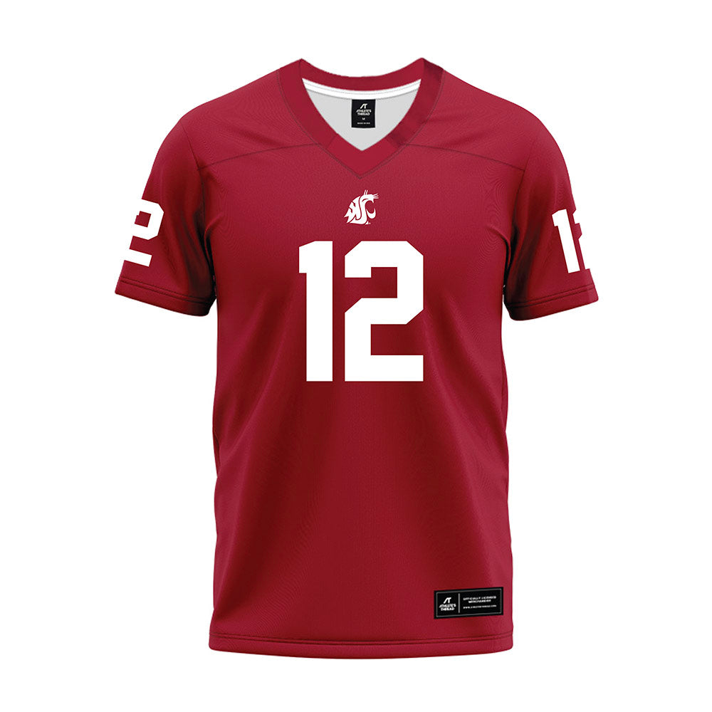 WSU - NCAA Football : Caden Pinnick - Cardinal Premium Football Jersey-0