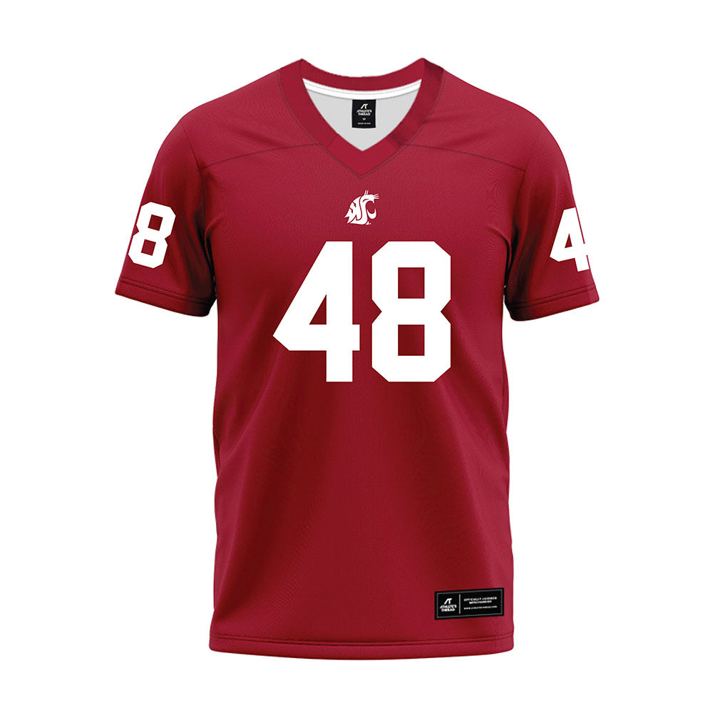 WSU - NCAA Football : Joshua Lijesen - Cardinal Premium Football Jersey-0