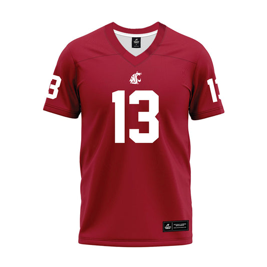 WSU - NCAA Football : Khamari Terrell - Cardinal Premium Football Jersey-0