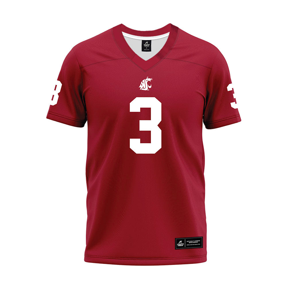 WSU - NCAA Football : Jaylen Thomas - Cardinal Premium Football Jersey-0