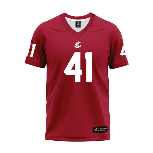 WSU - NCAA Football : Sean Bures - Cardinal Premium Football Jersey-0
