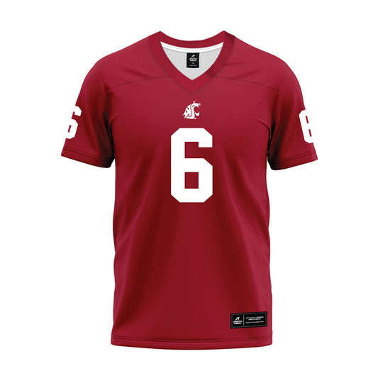 WSU - NCAA Football : Linus Zunk - Cardinal Premium Football Jersey-0