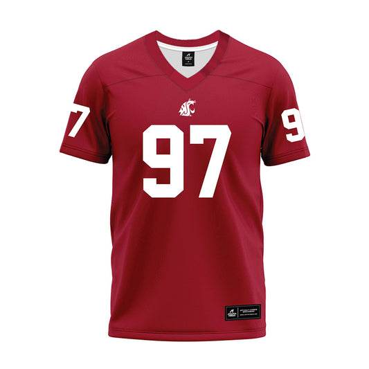 WSU - NCAA Football : Josh Wedel - Cardinal Premium Football Jersey-0