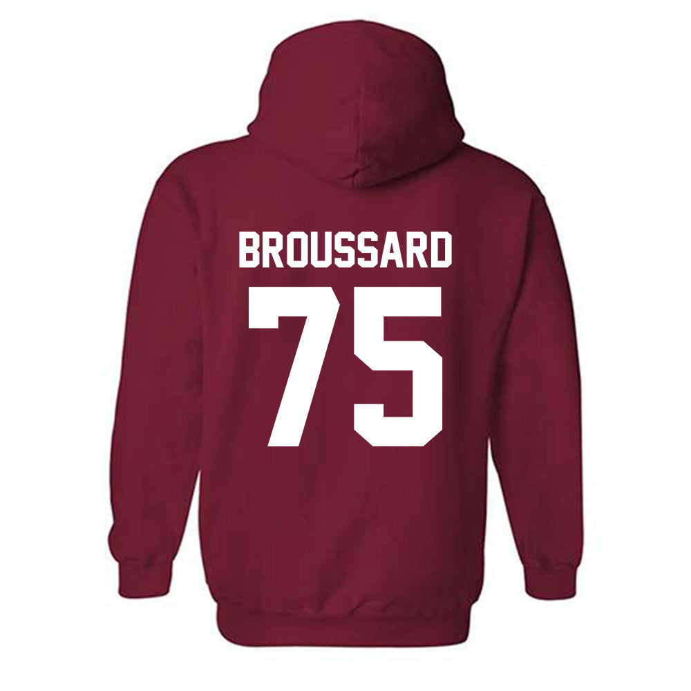 Arkansas - NCAA Football : Kavion Broussard - Sports Shersey Hooded Sweatshirt-1