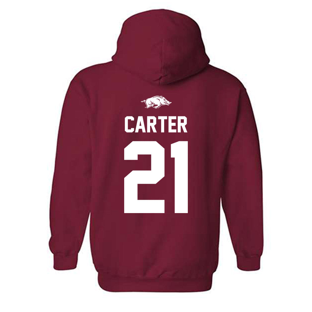 Arkansas - NCAA Softball : Ava Carter - Classic Shersey Hooded Sweatshirt-1