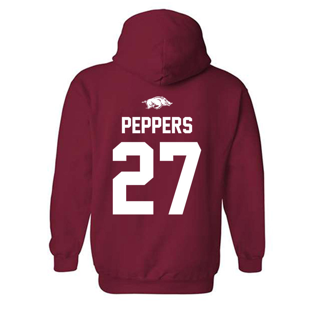 Arkansas - NCAA Women's Volleyball : Journey Peppers - Classic Shersey Hooded Sweatshirt-1