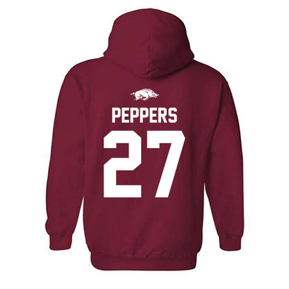 Arkansas - NCAA Women's Volleyball : Journey Peppers - Classic Shersey Hooded Sweatshirt-1