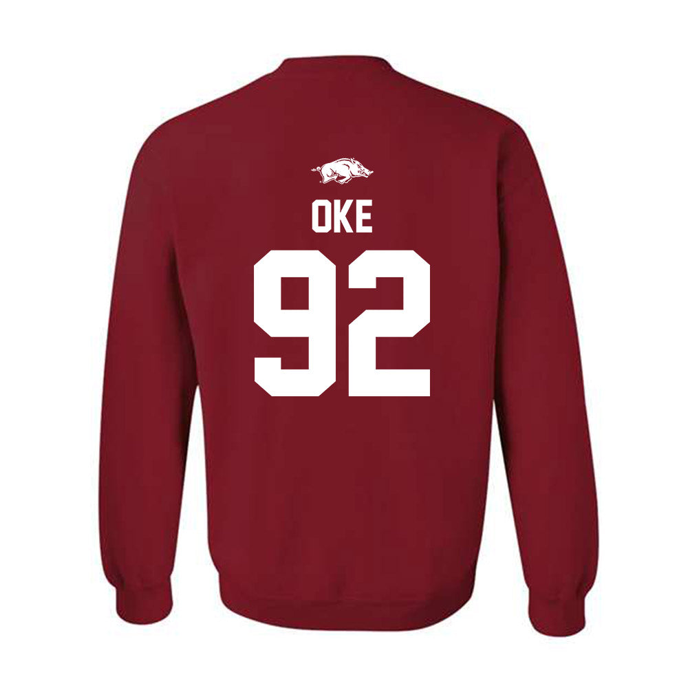 Arkansas - NCAA Football : David Oke - Classic Shersey Crewneck Sweatshirt-1