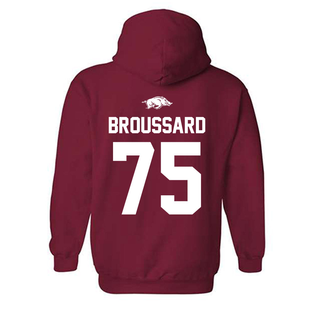 Arkansas - NCAA Football : Kavion Broussard - Classic Shersey Hooded Sweatshirt-1