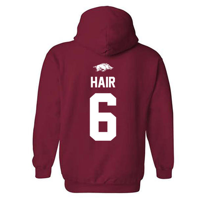 Arkansas - NCAA Women's Soccer : Cora Hair - Classic Shersey Hooded Sweatshirt-1