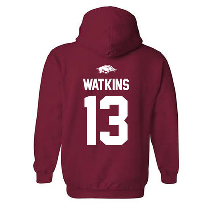 Arkansas - NCAA Football : Jelani Watkins - Classic Shersey Hooded Sweatshirt-1