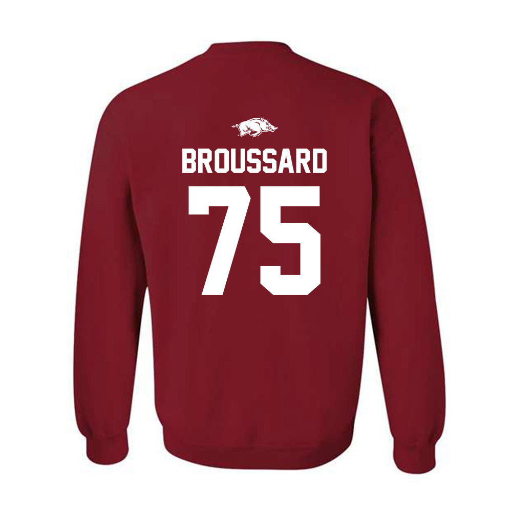 Arkansas - NCAA Football : Kavion Broussard - Classic Shersey Crewneck Sweatshirt-1