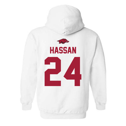 Arkansas - NCAA Women's Basketball : Aisha Hassan - Classic Shersey Hooded Sweatshirt-1
