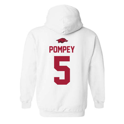 Arkansas - NCAA Baseball : TJ Pompey - Classic Shersey Hooded Sweatshirt-1