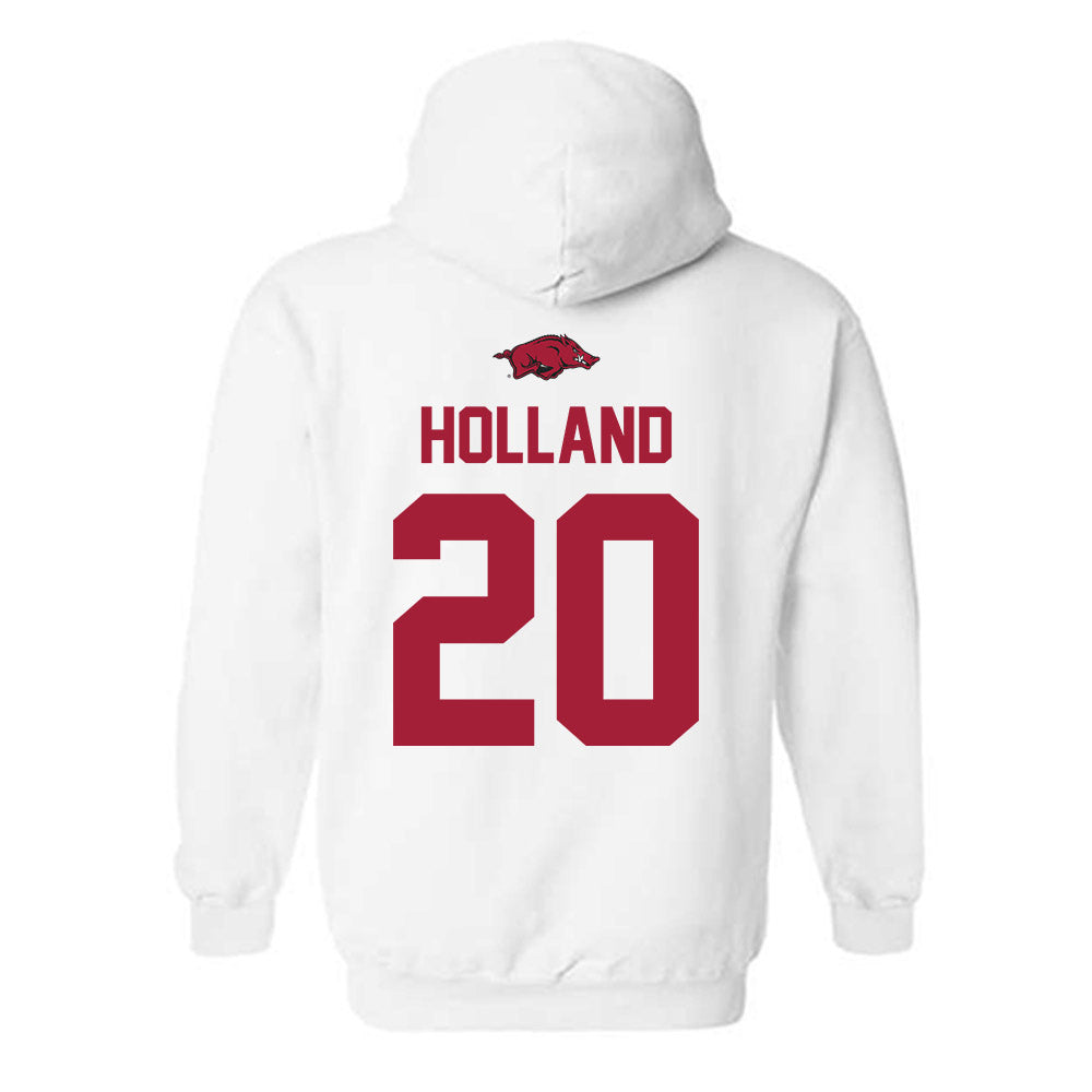 Arkansas - NCAA Baseball : Max Holland - Classic Shersey Hooded Sweatshirt-1