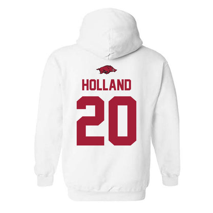 Arkansas - NCAA Baseball : Max Holland - Classic Shersey Hooded Sweatshirt-1