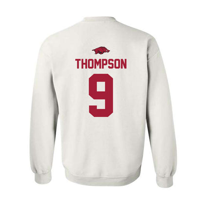 Arkansas - NCAA Men's Basketball : Davion Thompson - Classic Shersey Crewneck Sweatshirt-1