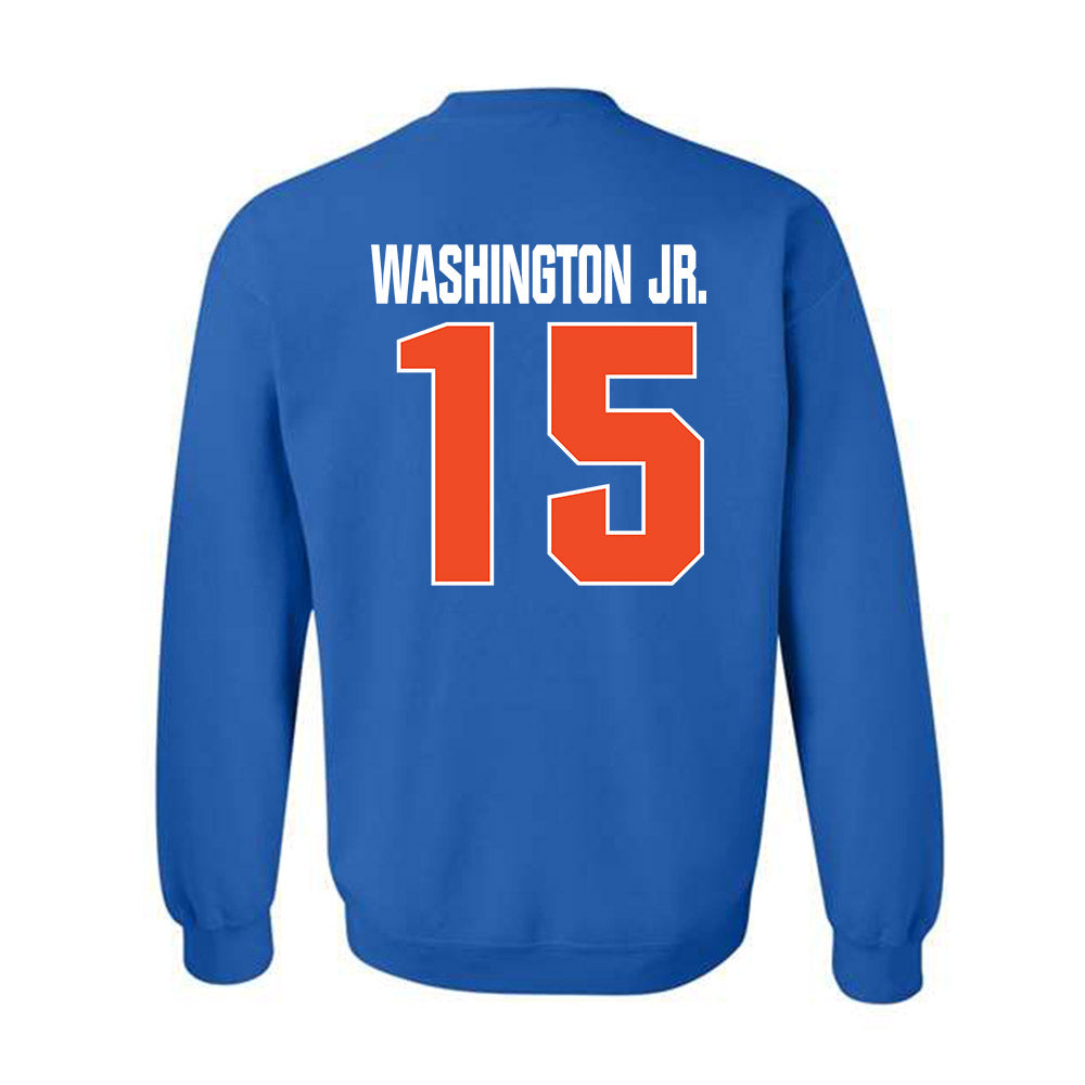 Boise State - NCAA Football : JeRico Washington Jr. - Sport Shersey Crewneck Sweatshirt-1