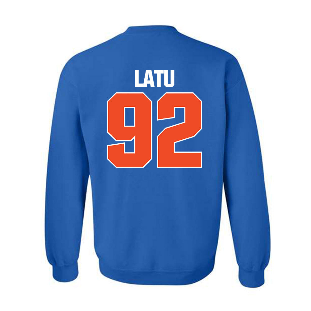 Boise State - NCAA Football : David Latu - Sport Shersey Crewneck Sweatshirt-1