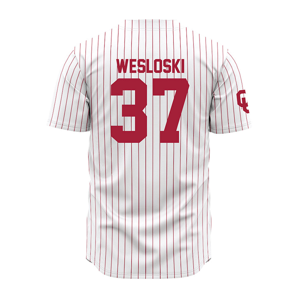 Oklahoma - NCAA Baseball : Nick Wesloski - Pinstripe Jersey-1