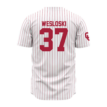 Oklahoma - NCAA Baseball : Nick Wesloski - Pinstripe Jersey-1