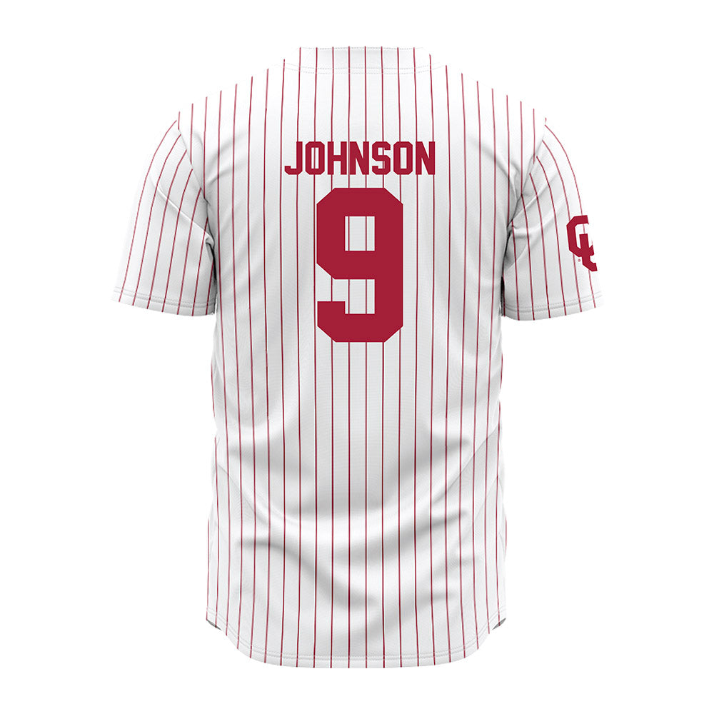 Oklahoma - NCAA Baseball : Camden Johnson - Pinstripe Jersey-1