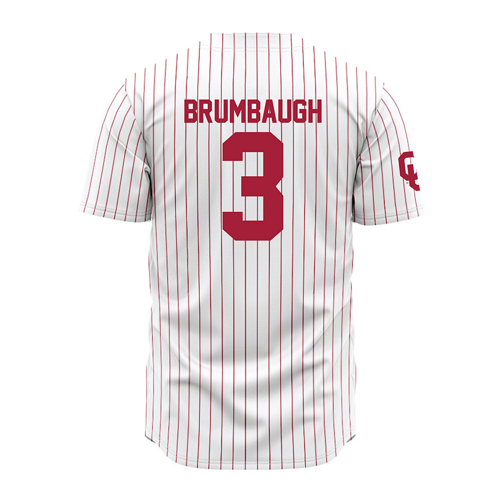 Oklahoma - NCAA Baseball : Cayden Brumbaugh - Pinstripe Jersey-1