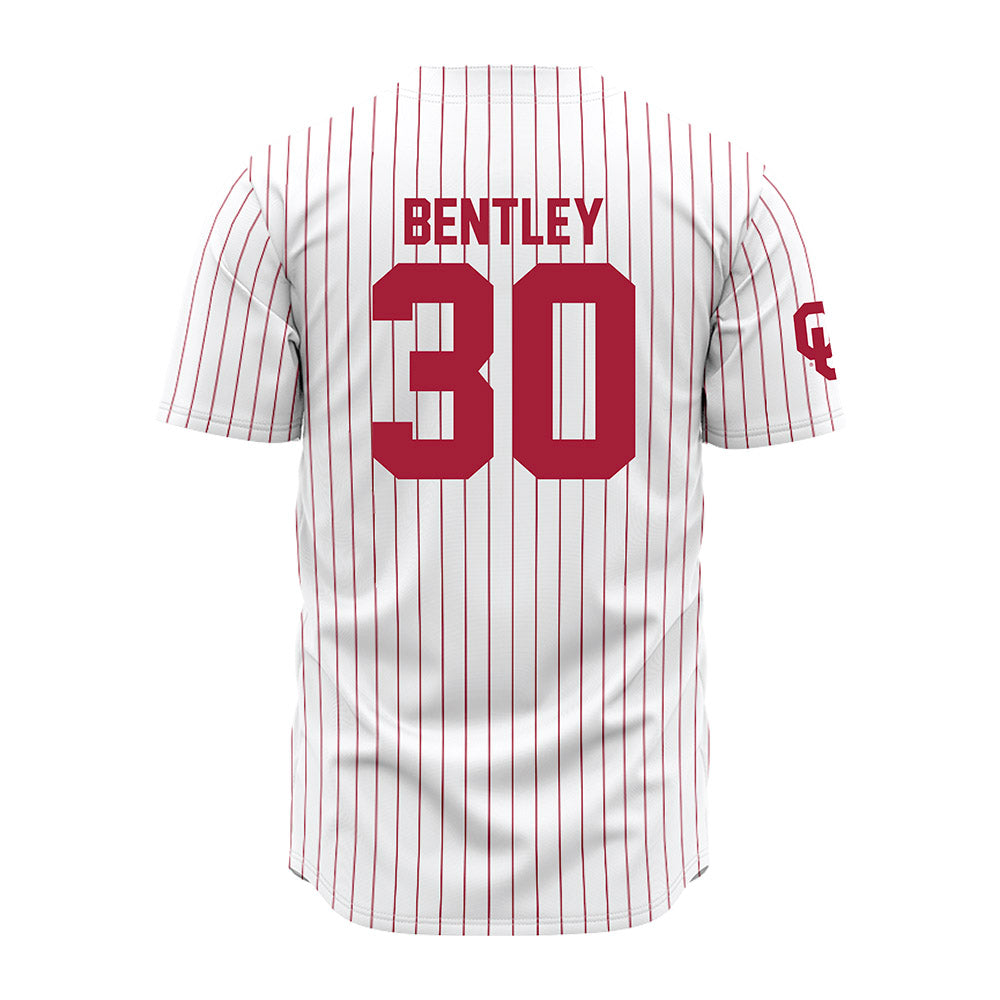 Oklahoma - NCAA Baseball : Noah Bentley - Pinstripe Jersey-1