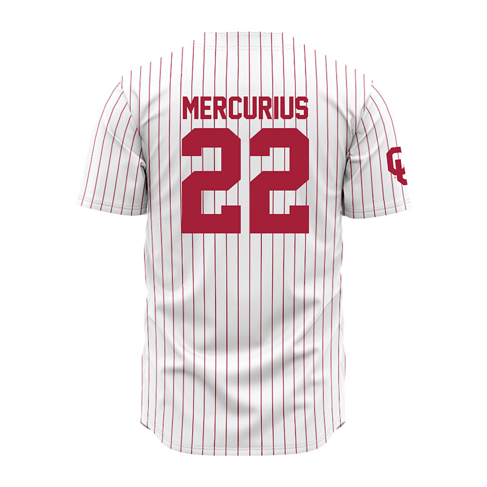 Oklahoma - NCAA Baseball : Leighton Mercurius - Pinstripe Jersey-1