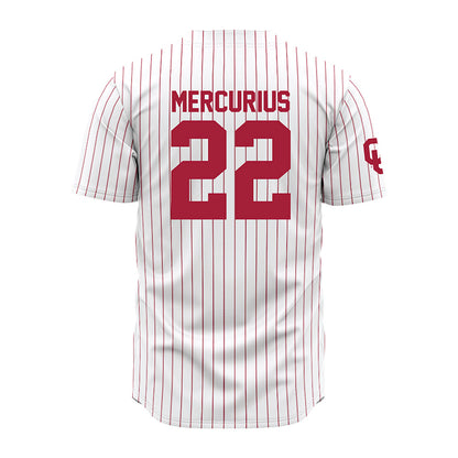 Oklahoma - NCAA Baseball : Leighton Mercurius - Pinstripe Jersey-1