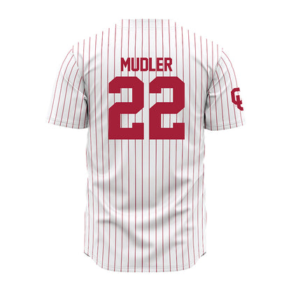 Oklahoma - NCAA Baseball : Scott Mudler - Pinstripe Jersey-1