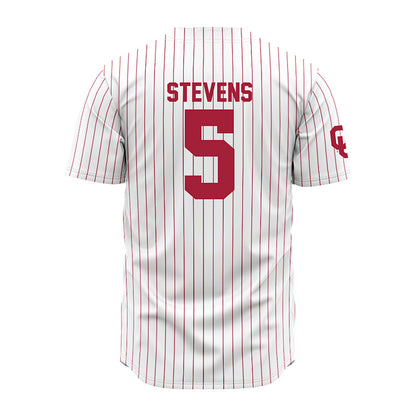Oklahoma - NCAA Baseball : Nolan Stevens - Pinstripe Jersey-1